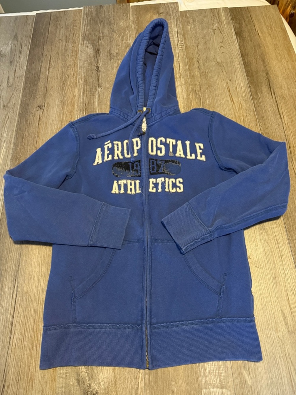 Aeropostale Navy Blue Hooded Zip Sweatshirt